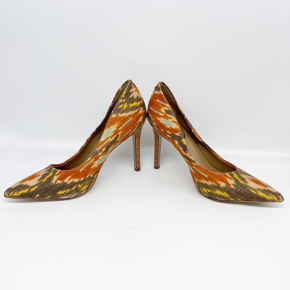 Sam Edelman Hazel Sunset Orange Multi Stiletto Heel Pointy Toe Slip On Pumps 5.5 - Picture 6 of 11